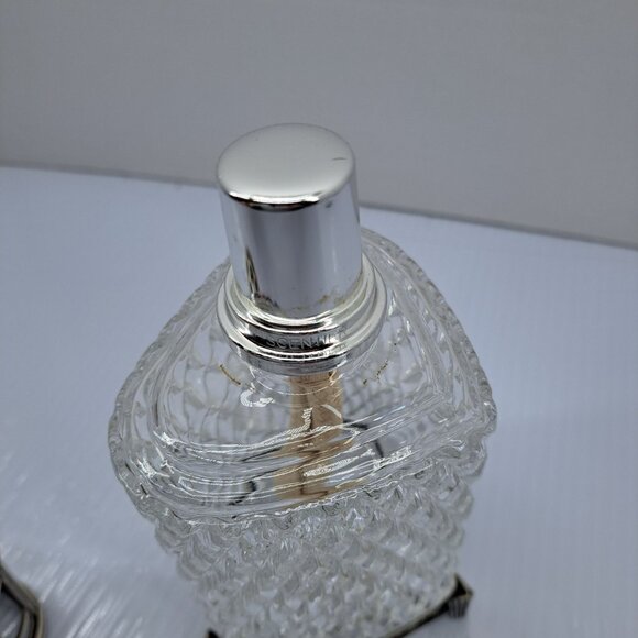 Scentier Heart-Shape Cut Glass Fragrance Lamp Diffuser Silver Tone Ornate Base - Picture 6 of 14